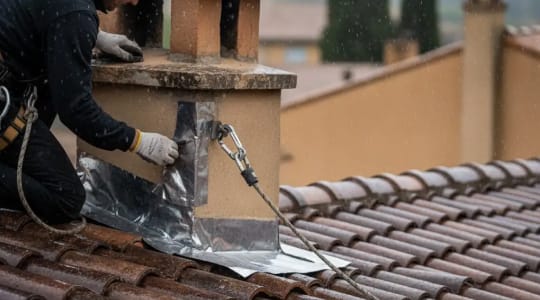 Éléments de zinguerie installés à Ayguesvives pour une bonne évacuation des eaux